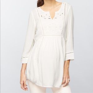 Eyelet maternity tunic